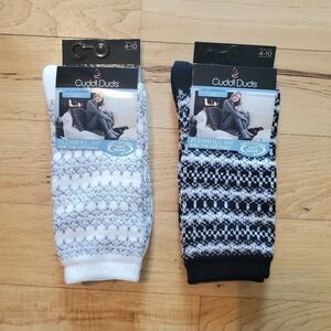 CUDDLDUDS Leg Layering Fairisle Geo Crew Plushfill 360 Socks Size 4-10 Shoe Size